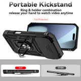 For iPhone 18 Pro Case - Camera Shield Ring Stand - Black