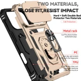 For iPhone 18 Pro Case - Camera Shield Ring Stand - Gold