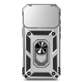For iPhone 18 Pro Case - Camera Shield Ring Stand - Silver