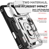 For iPhone 18 Pro Case - Camera Shield Ring Stand - Silver