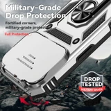 For iPhone 18 Pro Case - Camera Shield Ring Stand - Silver