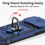 For iPhone 18 Pro Case - Camera Shield Ring Stand - Blue