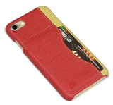 Red Woven Pattern Leather iPhone SE 5G (2022), SE (2020) / 8 / 7 Case | iCoverLover