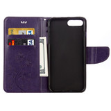 Purple Butterflies Emboss Leather Wallet iPhone 8 PLUS & 7 PLUS Case | Leather Wallet iPhone 8 PLUS & 7 PLUS Cases | Leather iPhone 8 PLUS & 7 PLUS Covers | iCoverLover