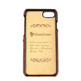 iPhone SE 5G (2022), SE (2020) / 8 / 7 Case Light Brown Crocodile Pattern Genuine Leather Protective Shell with 1 Card Slot, Anti-Grip, Scratch-Resistant and Drop-prooiCoverLover