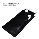 iPhone SE 5G (2022), SE (2020) / 8 / 7 / 6s / 6 Black Top-grain Genuine Leather Pouch | iCoverLover