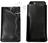 iPhone SE 5G (2022), SE (2020) / 8 / 7 / 6s / 6 Black Top-grain Genuine Leather Pouch | iCoverLover