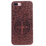 Rosewood Benedictine Cross Wooden iPhone 8 PLUS & 7 PLUS Case | Wooden iPhone 8 PLUS & 7 PLUS Cases | Wooden iPhone 8 PLUS & 7 PLUS Covers | iCoverLover
