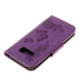 Purple Butterflies Embossed Leather Wallet Samsung Galaxy S8 Case | Leather Samsung Galaxy S8 Cases | Fashion Samsung Galaxy S8 Covers | iCoverLover