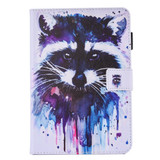 Watercolorful Racoon Leather Wallet iPad 2017 9.7-inch Case | Leather iPad 2017 Cases | iPad 2017 Covers | iCoverLover