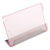 Pink Silk Textured 3-fold Leather Folio iPad Mini 4 Case | Leather Apple iPad Mini Covers | Leather iPad Mini Cases | iCoverLover