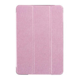 Pink Silk Textured 3-fold Leather Folio iPad Mini 4 Case | Leather Apple iPad Mini Covers | Leather iPad Mini Cases | iCoverLover