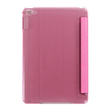 Magenta Silk Textured 3-fold Leather Folio iPad Mini 4 Case | Leather Apple iPad Mini Covers | Leather iPad Mini Cases | iCoverLover