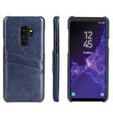 Samsung Galaxy S9 PLUS Case Blue Deluxe PU Leather Back Shell with 2 Exterior Card Slots, Slim Build & Shockproof | Leather Samsung Galaxy S9 Plus Covers | Leather Samsung Galaxy S9 Plus Cases | iCoverLover