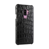Samsung Galaxy S9 PLUS Case Black Crocodile Texture Genuine Leather Back Shell with Enhanced Grip and Shock-resistant | Genuine Leather Samsung Galaxy S9 Plus Cases | Genuine Leather Samsung Galaxy S9 Plus Covers | iCoverLover