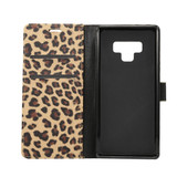 Samsung Galaxy Note 9 Case Yellow Leopard Leather Wallet Cover with Kickstand and Card Slots | Faux Leather Samsung Galaxy Note 9 Cases | iCoverLover