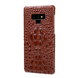 Samsung Galaxy Note 9 Case Brown Genuine 3D Crocodile Leather Back Shell Cover | Samsung Galaxy Note 9 Genuine Leather Covers | Samsung Galaxy Note 9 Leather Cases | iCoverLover