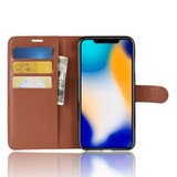 Brown Lychee Flip Leather Wallet iPhone XS MAX Case | Leather Apple iPhone XS MAX Cases | Leather Apple iPhone XS MAX Covers | iCoverLover