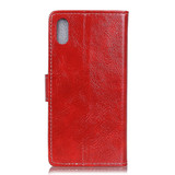 Red Retro Wild Horse Texture Leather Wallet iPhone XS MAX Case | Leather Apple iPhone XS MAX Cases | Leather Apple iPhone XS MAX Covers | iCoverLover