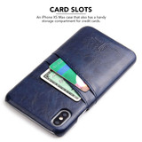 iPhone XS MAX Case Blue Deluxe PU Leather Back Shell with 2 Card Slots, Ultra Slim Build & Impact-Resistant | Leather iPhone XS MAX Covers | Leather iPhone XS MAX Cases | iCoverLover