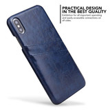 iPhone XS MAX Case Blue Deluxe PU Leather Back Shell with 2 Card Slots, Ultra Slim Build & Impact-Resistant | Leather iPhone XS MAX Covers | Leather iPhone XS MAX Cases | iCoverLover