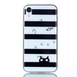 iPhone XR Case Cat in Striped Background Varnish Painting Clear Soft TPU Back Cover | Protective Apple iPhone XR Covers | Protective Apple iPhone XR Cases | iCoverLover