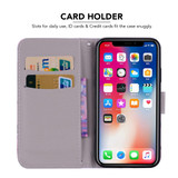 iPhone XR Case Heart & Dog Printed Wallet-style Leather Cover with 2 Card Slots, Cash Pocket, Built-in Kickstand, and Lanyard | Leather Apple iPhone XR Covers | Leather Apple iPhone XR Cases | iCoverLover