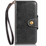 iPhone XS Max Case Black Wild Horse Texture Retro Business Folio Leather Cover with Card Slots, Cash Pocket, and Strap | Leather Apple iPhone XS Max Covers | Leather Apple iPhone XS Max Cases | iCoverLover