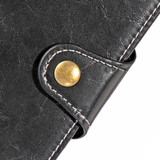 iPhone XS Max Case Black Wild Horse Texture Retro Business Folio Leather Cover with Card Slots, Cash Pocket, and Strap | Leather Apple iPhone XS Max Covers | Leather Apple iPhone XS Max Cases | iCoverLover