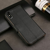 iPhone XS MAX Case Black Fashion Cowhide Genuine Leather Wallet Cover with 2 Card Slots, 1 Cash Slot & Shockproof | Genuine Leather iPhone XS MAX Covers Cases | Genuine Leather iPhone XS MAX Covers