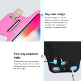 Samsung S10 PLUS and iPhone XS MAX Case Magenta PVC Leather Sports Armband with Earphone Hole, Key Holder, Adjustable Length | Running Sports Accessories | Phone Accessories | iCoverLover