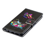 Samsung Galaxy S10 PLUS Case Colored Butterfly Pattern PU Leather Folio Cover with Lanyard, Kickstand, & Flap Closure | Leather Samsung Galaxy S10 Plus Covers | Leather Samsung Galaxy S10 Plus Cases | iCoverLover