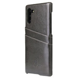 Samsung Galaxy Note 10 Case Grey Deluxe PU Leather Back Shell with 2 Card Slots, Slim and Lightweight Build & Shockproof | Leather Samsung Galaxy Note 10 Covers | Leather Samsung Galaxy Note 10 Cases | iCoverLover