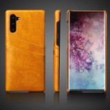 Samsung Galaxy Note 10 Case Yellow Deluxe PU Leather Back Shell with 2 Card Slots, Slim and Lightweight Build & Shockproof | Leather Samsung Galaxy Note 10 Covers | Leather Samsung Galaxy Note 10 Cases | iCoverLover