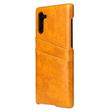 Samsung Galaxy Note 10 Case Yellow Deluxe PU Leather Back Shell with 2 Card Slots, Slim and Lightweight Build & Shockproof | Leather Samsung Galaxy Note 10 Covers | Leather Samsung Galaxy Note 10 Cases | iCoverLover