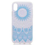 Blue Mandala Clear iPhone XS & X Case | Protective iPhone XS & X Cases | Protective iPhone XS & X Covers | iCoverLover