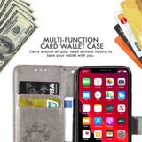 For iPhone 11 Pro Max Case, Four-leaf Clover Emboss PU Leather Folio Wallet Cover | iCoverLover.com.au