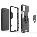 Panther PC + TPU Shockproof Protective Case , Magnetic Ring Holder for iPhone 11 Pro Max , Black