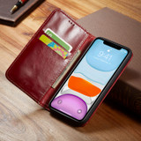 iPhone 11 Pro Max Case Red Fierre Shann Genuine Cowhide Leather Cover