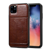 For iPhone 11 Pro Max Dibase TPU + PC + PU Wild Horse Texture Protective Case Wallet, Coffee