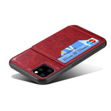 For iPhone 11 Dibase TPU + PC + PU Wild Horse Texture Protective Case Wallet , Red