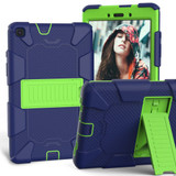 For Galaxy Tab A8.0 2019 / T290 Shockproof Two-Color Silicone Protection Case with Dark Blue+Green | iCoverLover Australia