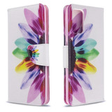 For Galaxy S20 Ultra Colored Drawing Pattern Folio PU Leather Case with & Card Slots & Wallet Sun Flower | iCoverLover Australia