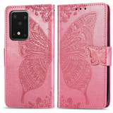 For Samsung Galaxy S20 Plus Butterfly Love Flower Embossed Folio PU Leather Case with Bracket ,Wallet / Lanyard Pink | iCoverLover Australia