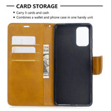 For Galaxy S20+ Plus Retro Lambskin Texture Pure Color Folio PU Leather Case with & Card Slots & Wallet & Lanyard Yellow | iCoverLover Australia
