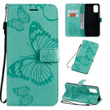 For Samsung Galaxy S20 Ultra Case, Pressed Butterflies Pattern PU Leather Wallet Cover with Stand & Lanyard | iCoverLover.com.au