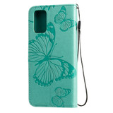 For Samsung Galaxy S20 Ultra Case, Pressed Butterflies Pattern PU Leather Wallet Cover with Stand & Lanyard | iCoverLover.com.au