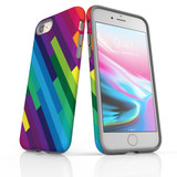 For iPhone SE 5G (2022), SE (2020) / 8 / 7 Protective Case, Rainbow Pattern | iCoverLover