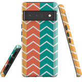 For Google Pixel 6 Pro Case Tough Protective Cover Colourful Zigzag