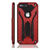 iPhone 8 PLUS Case, Armour Strong Shockproof Tough Cover with Kickstand Red